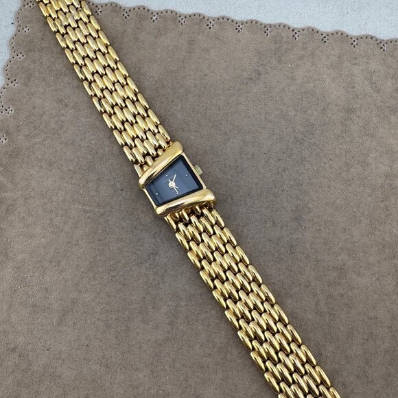 Gloria Vanderbilt Trapezoid Shaped Face Gold Tone Bracelet Asymmetrical Watch main image 9